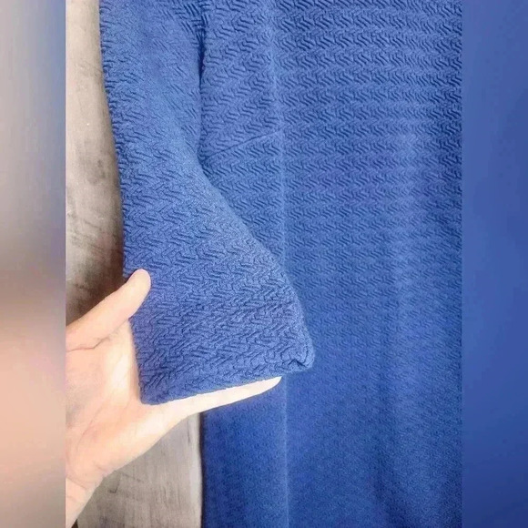 Anthropologie Ganni Lousa Shift Dress Mini Blue 3/4 Sleeves Size Small - Picture 5 of 9